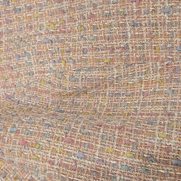 ELOQUII PINK TWEED METALLIC FRING CROPPED BLAZER. SIZE 30. - Picture 5 of 9